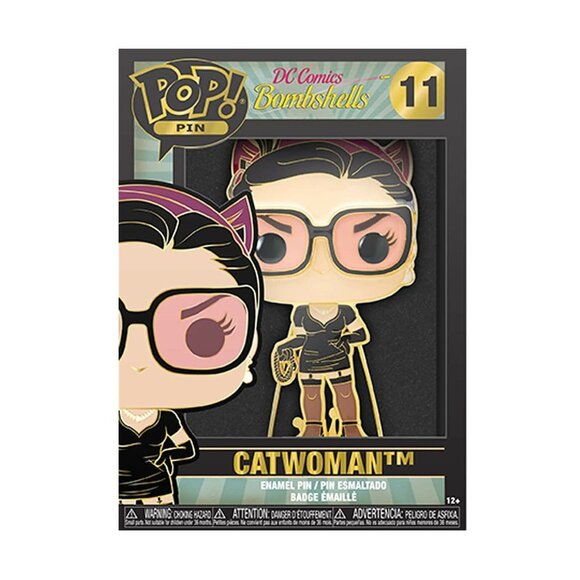 DC Comics Bombshells Pop! Pin - Black and Pink Catwoman - Picture 1 of 8